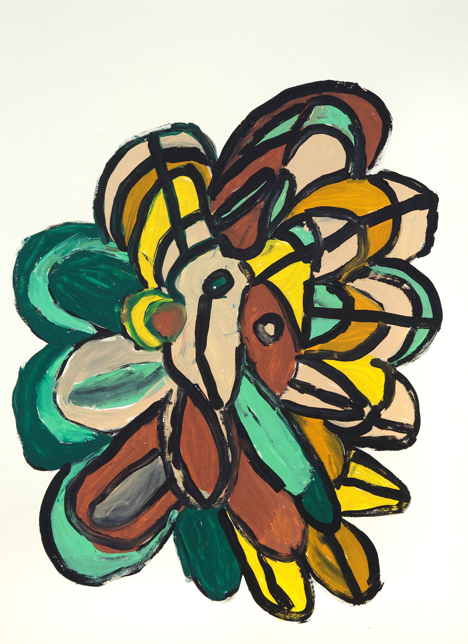 abstract flower shape on vertical paper